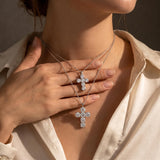 Cross Round Diamond Necklace