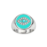 Evil Eye Signet Pinky Ring