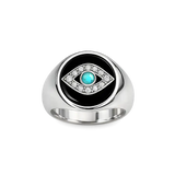 Evil Eye Signet Pinky Ring