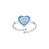 Heart Diamond Enamel Ring