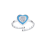 Heart Diamond Enamel Ring
