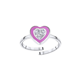 Heart Diamond Enamel Ring