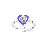 Heart Diamond Enamel Ring