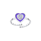 Heart Diamond Enamel Ring