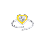 Heart Diamond Enamel Ring