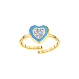 Heart Diamond Enamel Ring