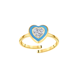 Heart Diamond Enamel Ring