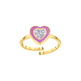 Heart Diamond Enamel Ring