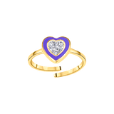 Heart Diamond Enamel Ring