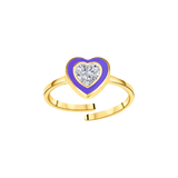 Heart Diamond Enamel Ring