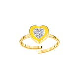 Heart Diamond Enamel Ring