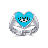Heart Eye Enamel Ring