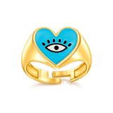 Heart Eye Enamel Ring