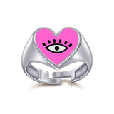 Heart Eye Enamel Ring