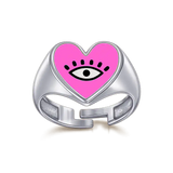 Heart Eye Enamel Ring