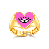 Heart Eye Enamel Ring