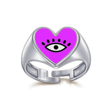 Heart Eye Enamel Ring