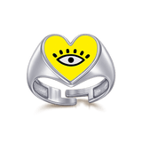 Heart Eye Enamel Ring