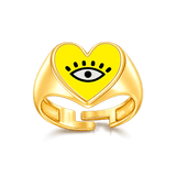 Heart Eye Enamel Ring