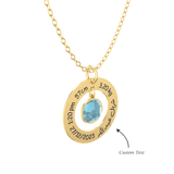 Round Pendant Birthstone Necklace