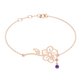 Birth Flower Birthstone Bracelet