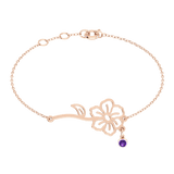 Birth Flower Birthstone Bracelet