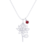 Birth Flower Birthstone Necklace