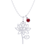 Birth Flower Birthstone Necklace