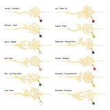 Birth Flower Birthstone Bracelet
