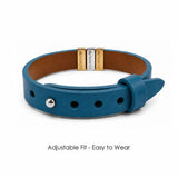Aqua Blue Plates Leather Bracelet