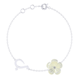Arabic Initial Pearl Flower Bracelet