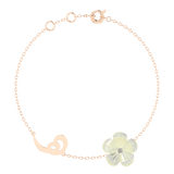 Arabic Initial Pearl Flower Bracelet