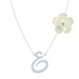 Arabic Initial Pearl Flower Necklace