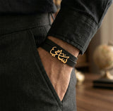 Arabic Name Men's Leather Bracelet