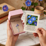 Birth Flower Name Enamel Necklace