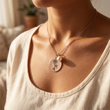Birth Flower Round Pendant Necklace