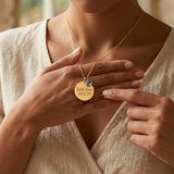 Birth Flower Round Pendant Necklace