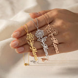 Birth Flower Mama Necklace