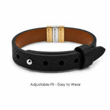 Black Plates Leather Bracelet