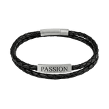 Cubic Bar Leather Bracelet