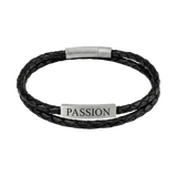 Cubic Bar Leather Bracelet