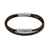 Cubic Bar Leather Bracelet