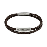 Cubic Bar Leather Bracelet
