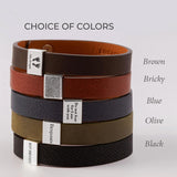 DAD est. Silver Leather Bracelet