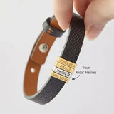 Name Plates Leather Bracelet