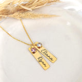 Flat Bar Birthstone Necklace