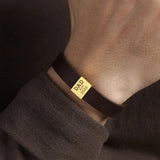 DAD est. Silver Leather Bracelet