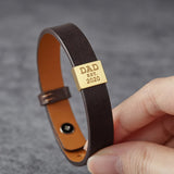 DAD est. Silver Leather Bracelet