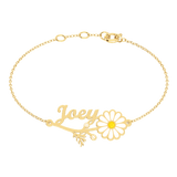 Daisy Flower Name Bracelet
