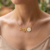 Daisy Flower Name Necklace